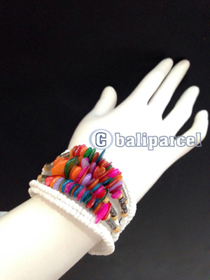 Bracelet, Handmade From Beads With Shell Color