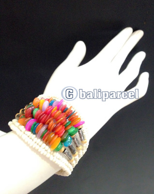 Bracelet, Handmade From Beads With Shell Color
