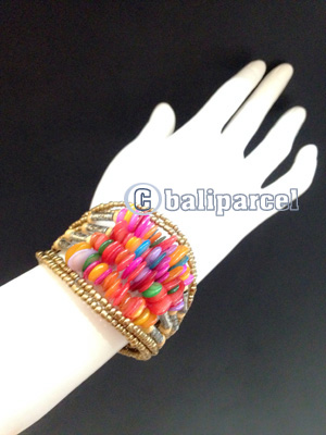 Bracelet, Handmade From Beads With Shell Color