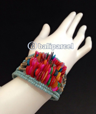 Bracelet, Handmade From Beads With Shell Color
