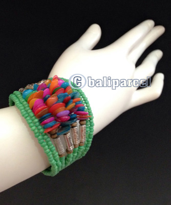 Bracelet, Handmade From Beads With Shell Color