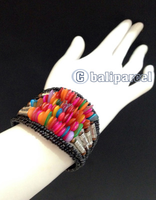 Bracelet, Handmade From Beads With Shell Color
