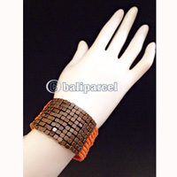 Bracelet, Handmade From Beads With Burn Metal