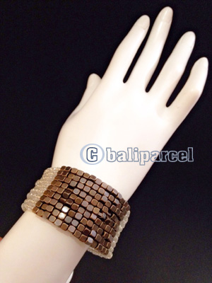 Bracelet, Handmade From Beads With Burn Metal