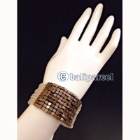 Bracelet, Handmade From Beads With Burn Metal