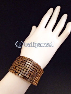 Bracelet, Handmade From Beads With Burn Metal