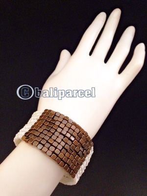 Bracelet, Handmade From Beads With Burn Metal