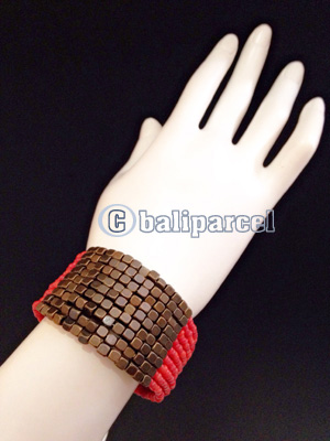 Bracelet, Handmade From Beads With Burn Metal