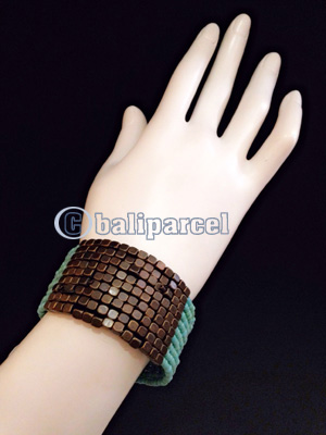 Bracelet, Handmade From Beads With Burn Metal