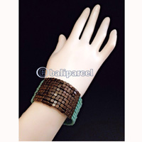 Bracelet, Handmade From Beads With Burn Metal