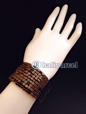 Bracelet, Handmade From Beads With Burn Metal