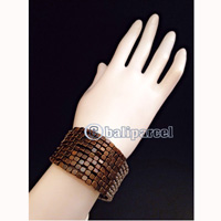 Bracelet, Handmade From Beads With Burn Metal