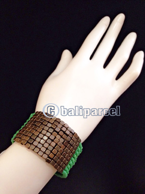 Bracelet, Handmade From Beads With Burn Metal