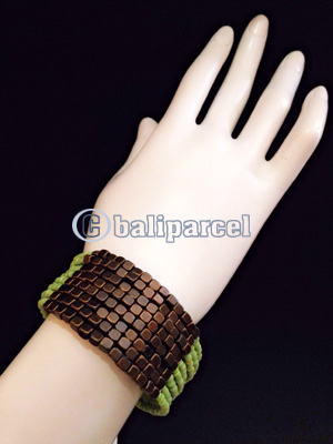 Bracelet, Handmade From Beads With Burn Metal