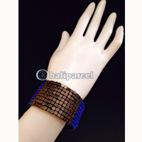 Bracelet, Handmade From Beads With Burn Metal
