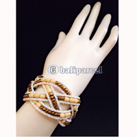 Bracelet, Handmade From Bead With Wood
