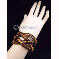 Bracelet, Handmade From Bead With Wood