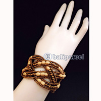 Bracelet, Handmade From Bead With Wood