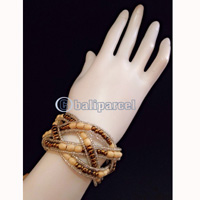 Bracelet, Handmade From Bead With Wood