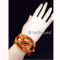 Bracelet, Handmade From Bead With Wood