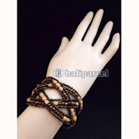 Bracelet, Handmade From Bead With Wood