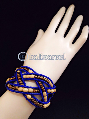 Bracelet, Handmade From Bead With Wood