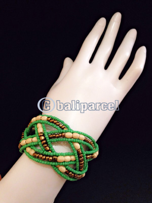 Bracelet, Handmade From Bead With Wood