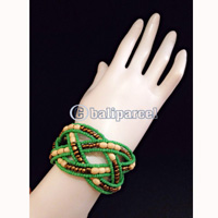 Bracelet, Handmade From Bead With Wood