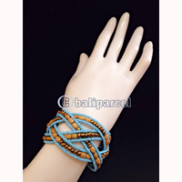 Bracelet, Handmade From Bead With Wood
