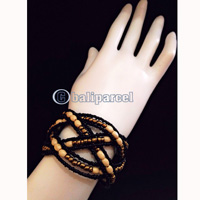 Bracelet, Handmade From Bead With Wood