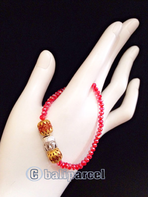 Bracelet, Handmade From Crystal With Rudraksha And Buddha