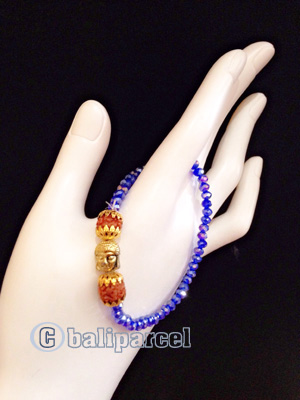 Bracelet, Handmade From Crystal With Rudraksha And Buddha