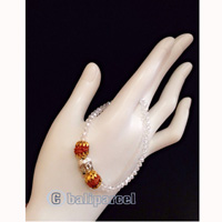 Bracelet, Handmade From Crystal With Rudraksha And Buddha