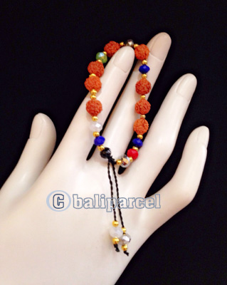 Bracelet, Handmade From Rudraksha With Crystal