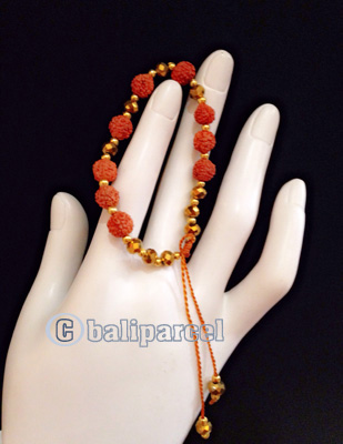 Bracelet, Handmade From Rudraksha With Crystal