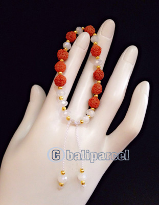 Bracelet, Handmade From Rudraksha With Crystal