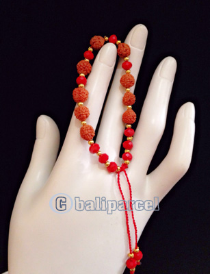 Bracelet, Handmade From Rudraksha With Crystal