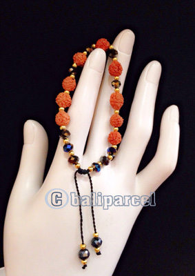 Bracelet, Handmade From Rudraksha With Crystal