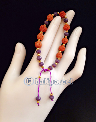 Bracelet, Handmade From Rudraksha With Crystal