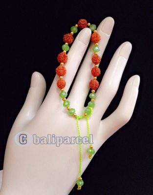 Bracelet, Handmade From Rudraksha With Crystal