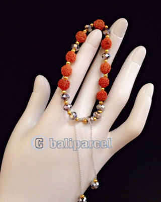 Bracelet, Handmade From Rudraksha With Crystal