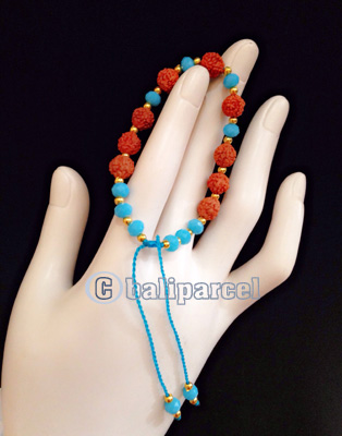 Bracelet, Handmade From Rudraksha With Crystal