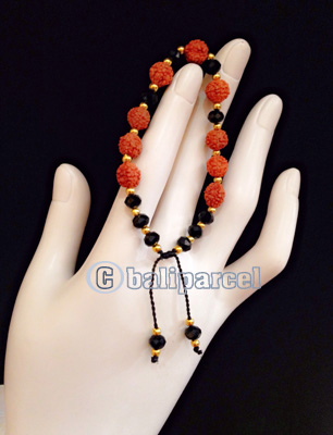 Bracelet, Handmade From Rudraksha With Crystal