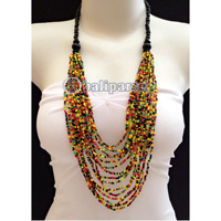 Necklaces Made From Bead Layer With Wood