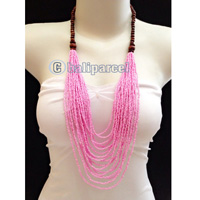 Necklaces Made From Bead Layer With Wood
