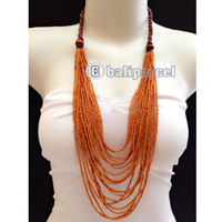 Necklaces Made From Bead Layer With Wood