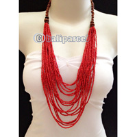 Necklaces Made From Bead Layer With Wood