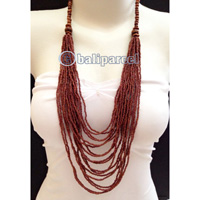 Necklaces Made From Bead Layer With Wood