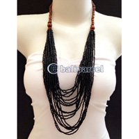 Necklaces Made From Bead Layer With Wood