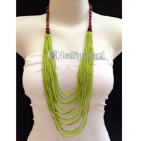 Necklaces Made From Bead Layer With Wood